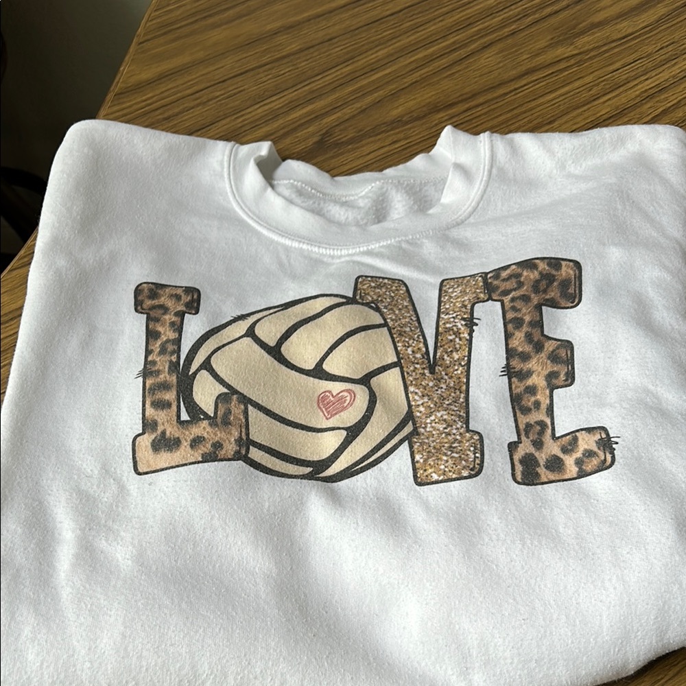 White Love Volleyball Sweatshirt